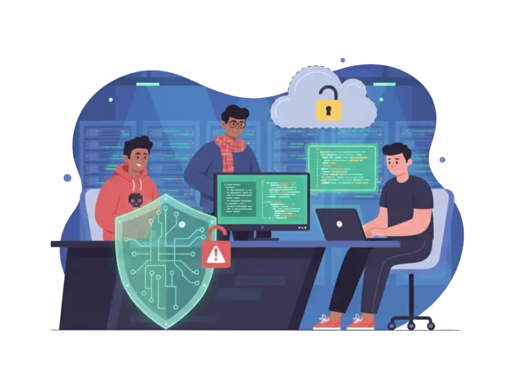 Students learning from an ethical hacking course in Vadodara’s training centre