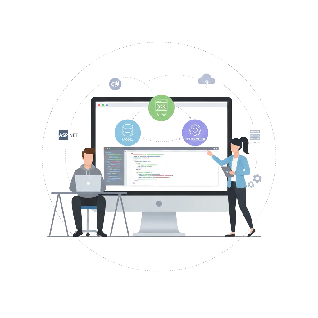 Learners coding model-view-controller in MVC & .Net Training Course in Vadodara