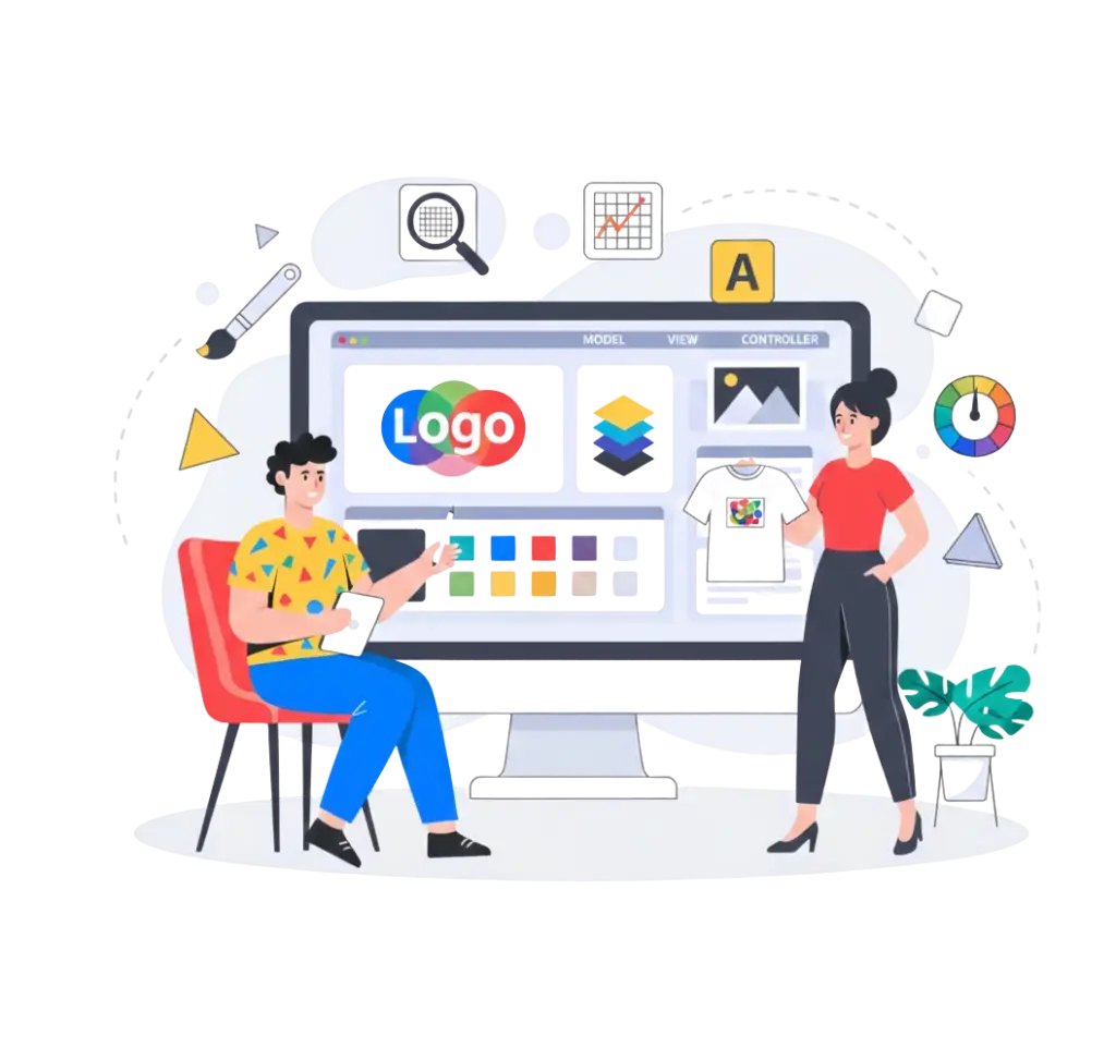 Create logo and color palette practice in graphic design course in Vadodara