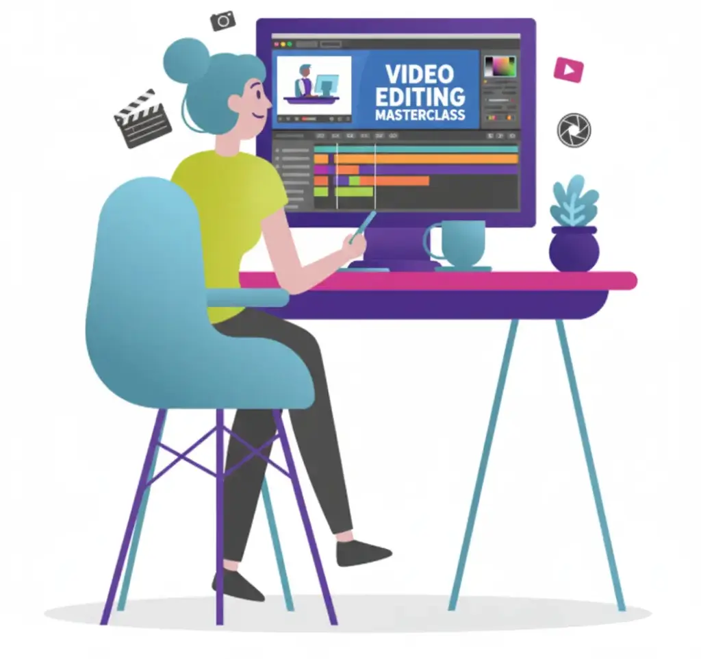 learning from online video editing course in Vadodara