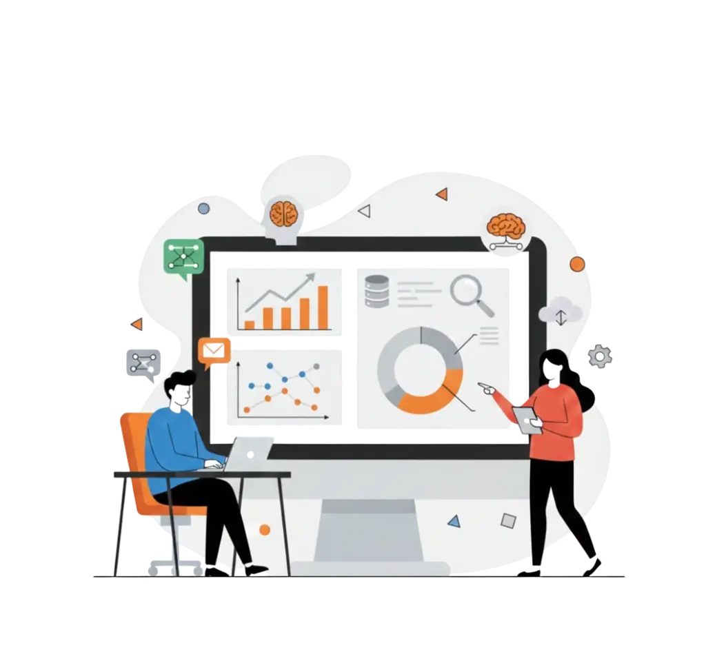 Students analyzing charts on screen during Data Science Course in Vadodara