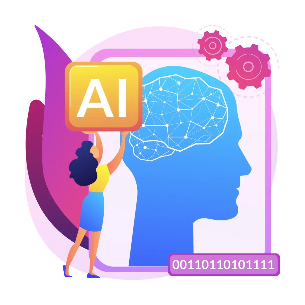 a girl learning from ai course