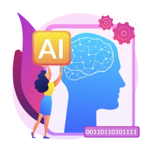 a girl learning from ai course