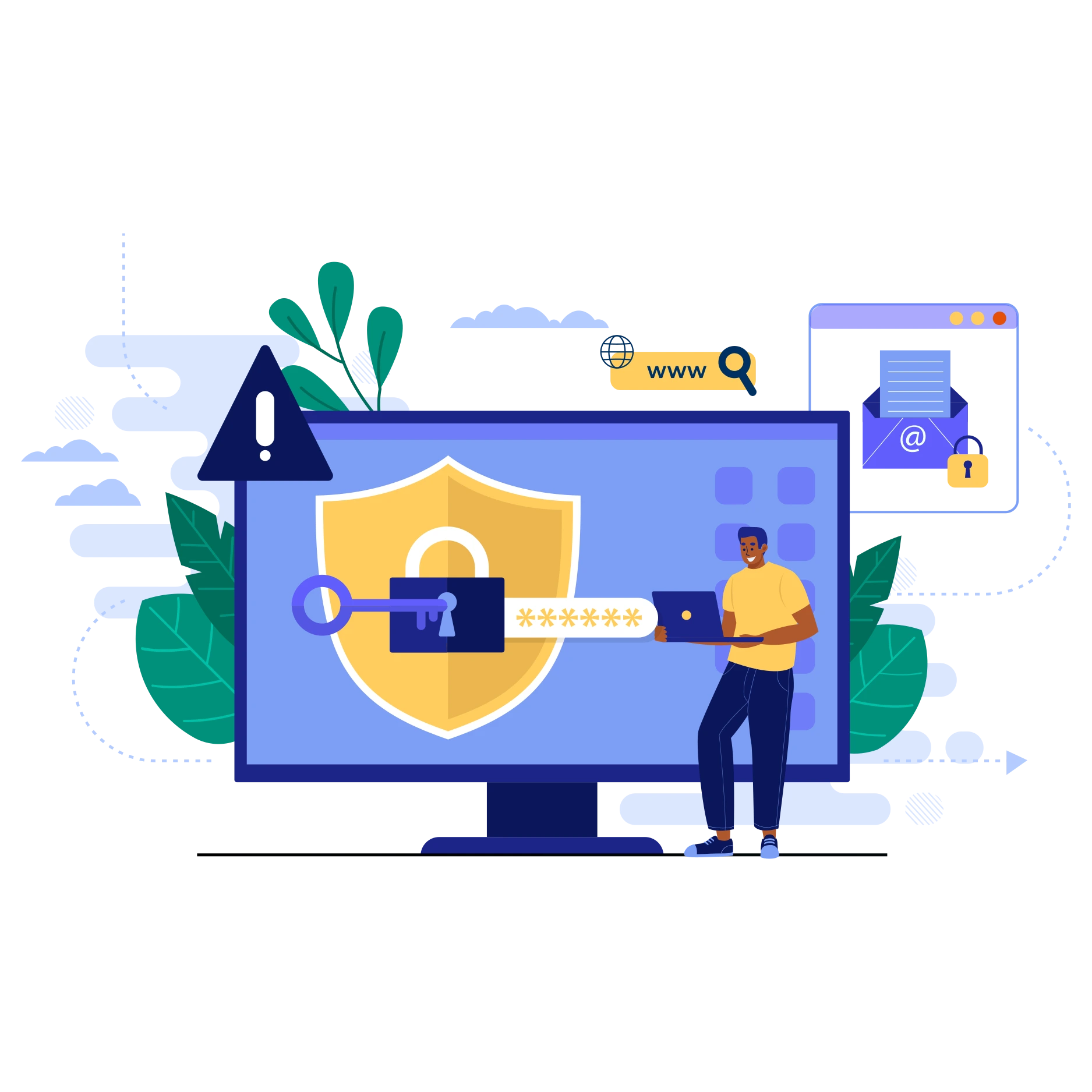 a man learning from cyber security course