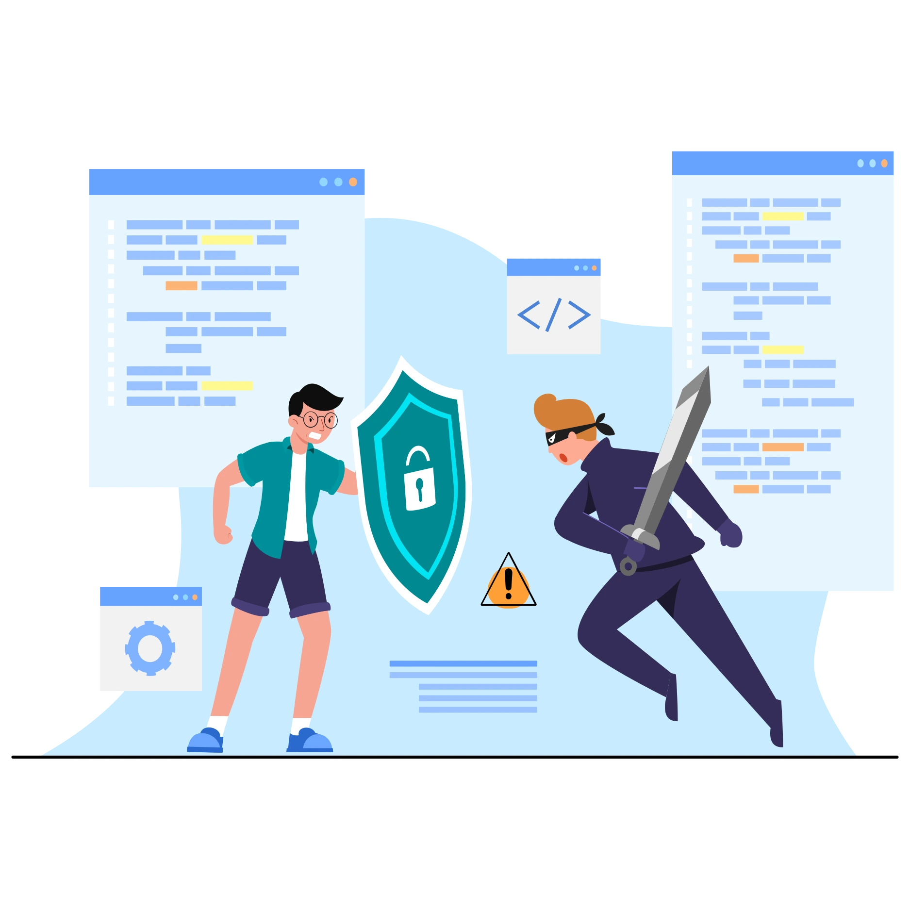 a man protecting data by learning from ethical hacking course